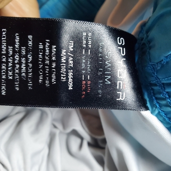 Spyder Swim Shorts Boys Medium Blue Lined Drawstring Casual Beach - Picture 8 of 8